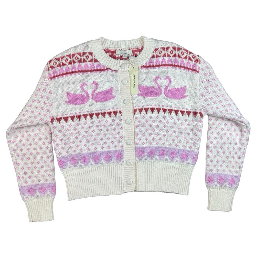 Francesca's NWT Women's Swan Heart Soft Cozy Cardigan